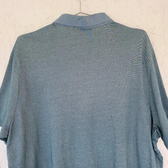 Perry Ellis Polo Shirt Teal Green Short Sleeve Collared Men Size XL Classic Fit - Picture 8 of 10